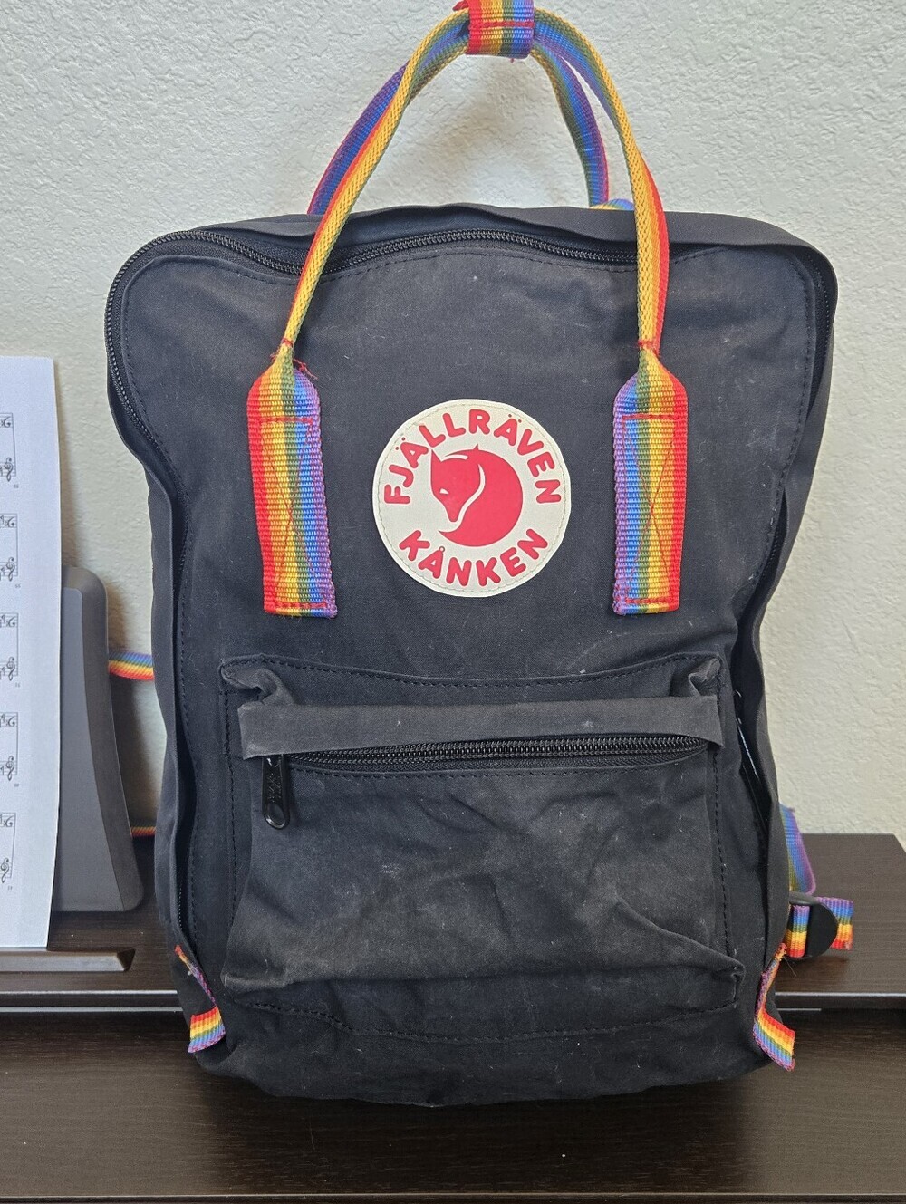 Fjallraven Kanken Mini backpack black rainbow